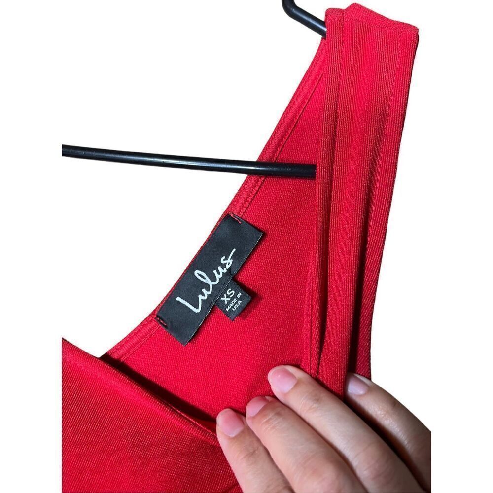 Lulus Home Before Daylight Red Square neck Sleeveless Skater Dress Size XS - Picture 5 of 7